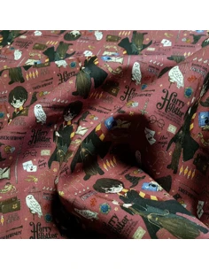 Tissu, Popeline de Coton Licence Harry Potter, Fantaisie Multicolore, Laize 150 cm, 100% Coton 2