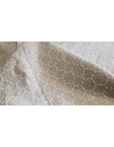 Broderie anglaise, lin & viscose, naturel