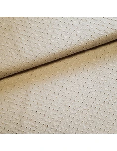 Tissu, Broderie Anglaise Ronds, Sable, Laize 135 cm, 100% Coton 100g/m²