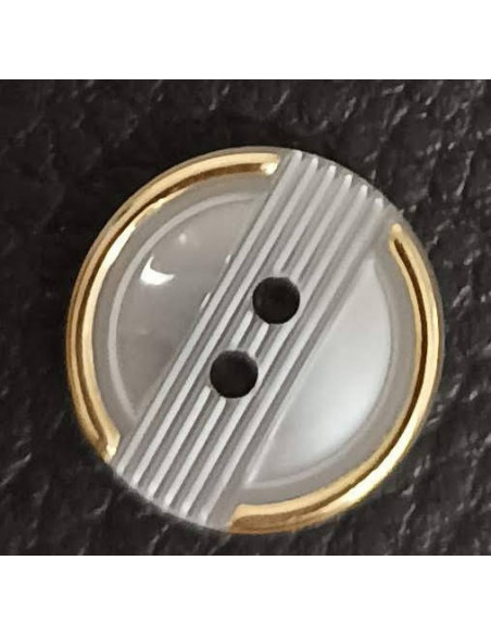 Bouton 2 trous, Ø 13 mm, gris