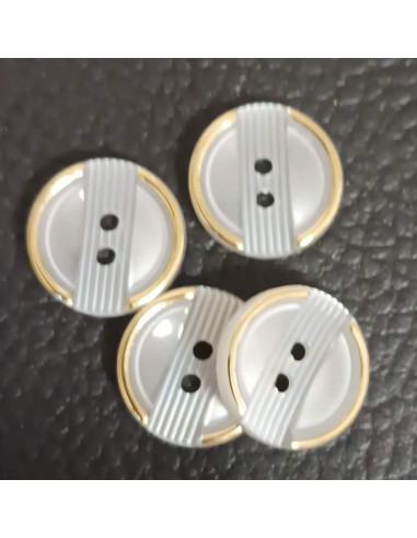 Bouton 2 trous, Ø 13 mm, gris