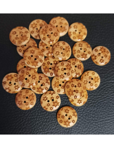 Bouton 2 trous, Ø 17 mm, beige