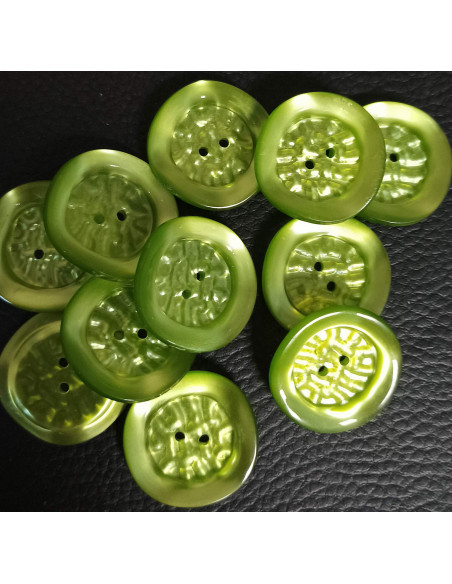 Bouton 2 trous, Ø 27 mm, vert
