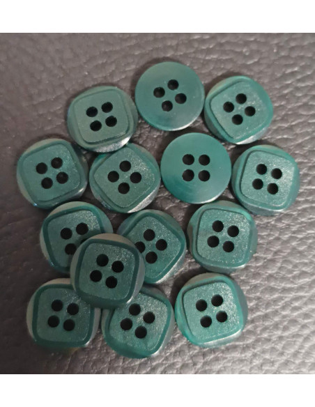 Bouton 4 trous, Ø 12 mm, vert