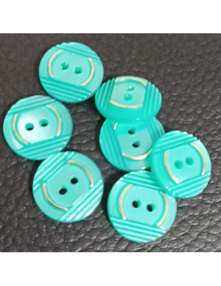 Bouton 2 trous, Ø 14 mm, vert