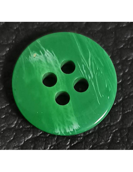 Bouton 4 trous, Ø 12 mm, vert