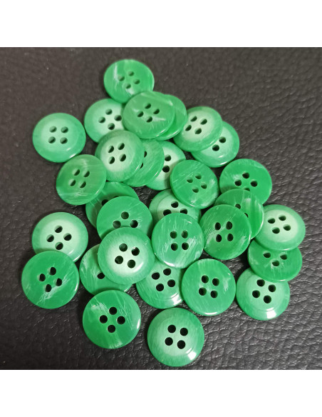Bouton 4 trous, Ø 12 mm, vert