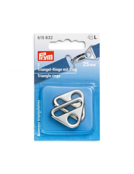 Anneaux triangulaires, 25mm, argent