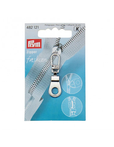 Tirette « Fashion-Zipper », oeillet, argent