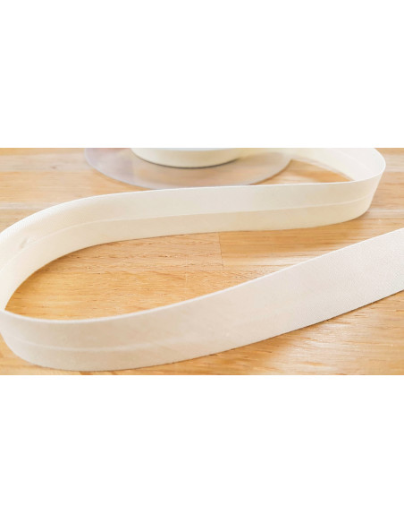 Biais tout textile, polycoton, 20mm, écru