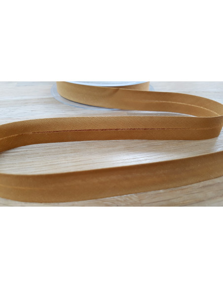 Biais tout textile, polycoton, 20mm, sienne naturelle