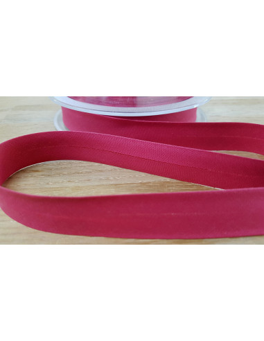 Biais tout textile, polycoton, 20mm, rose framboise
