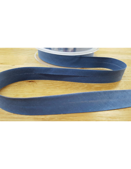 Biais tout textile, polycoton, 20mm, bleu horizon