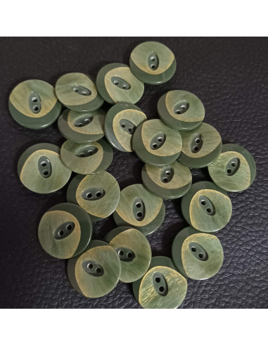 Bouton 2 trous, Ø 17 mm, vert