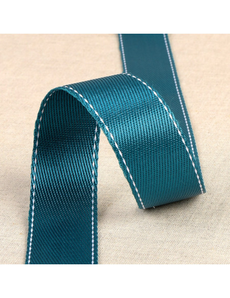 Sangle point sellier, 35mm, bleu canard