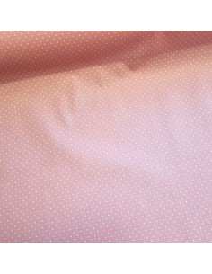Tissu, Coton Enduit Pois, Rose, Laize 150 cm, 80% Coton 20% Acrylique 255g/m²