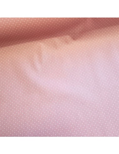 Tissu, Coton Enduit Pois, Rose, Laize 150 cm, 80% Coton 20% Acrylique 255g/m²