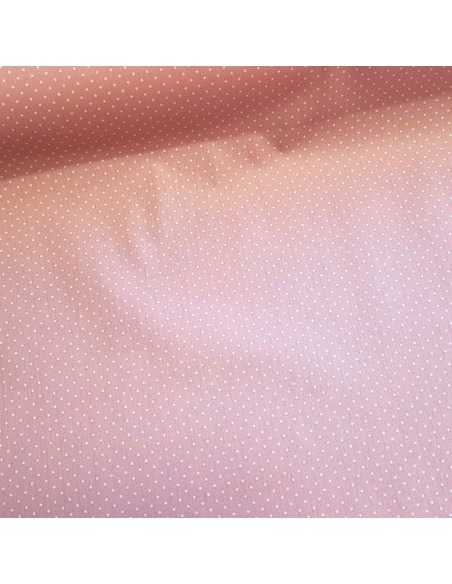 Tissu, Coton Enduit Pois, Rose, Laize 150 cm, 80% Coton 20% Acrylique 255g/m²