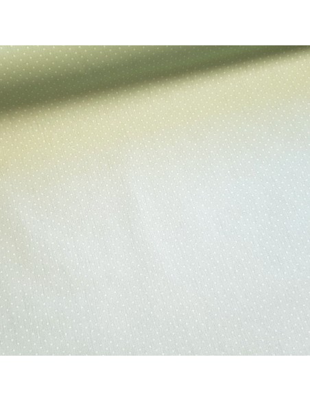 Tissu, Coton Enduit Pois, Vert Clair, Laize 150 cm, 80% Coton 20% Acrylique