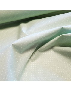 Tissu, Coton Enduit Pois, Vert Clair, Laize 150 cm, 80% Coton 20% Acrylique 2
