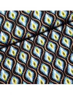 Tissu, Imprimé Graphique, Motifs Géométriques, Laize 145 cm, 52% Viscose 48% Coton 85g/m²
