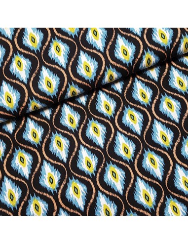 Tissu, Imprimé Graphique, Motifs Géométriques, Laize 145 cm, 52% Viscose 48% Coton 85g/m²