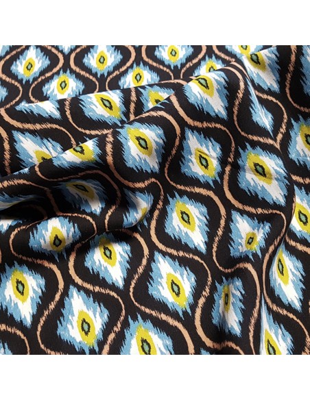 Tissu, Imprimé Graphique, Motifs Géométriques, Laize 145 cm, 52% Viscose 48% Coton 85g/m²