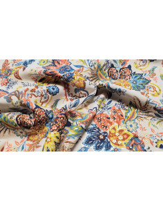 Viscose imprimée, fleurs et lurex 2