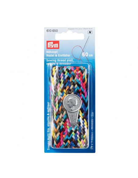 Tresse multifils avec aiguille et enfileur, 60cm