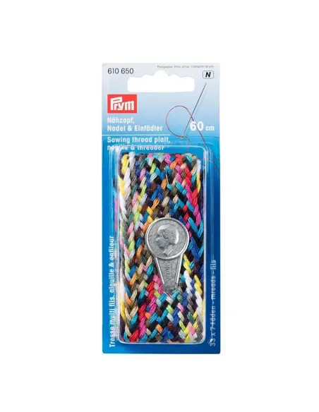 Tresse multifils avec aiguille et enfileur, 60cm