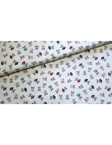 Popeline de coton, crânes