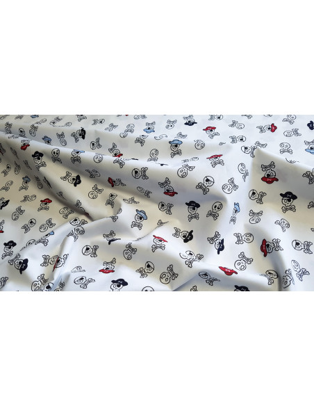 Popeline de coton, crânes