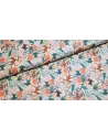 Popeline de coton, impression digitale, fleurs & grenouilles