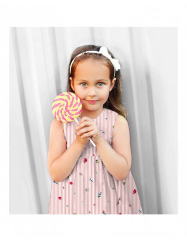 Popeline de coton, impression digitale, fleurs sur rayures