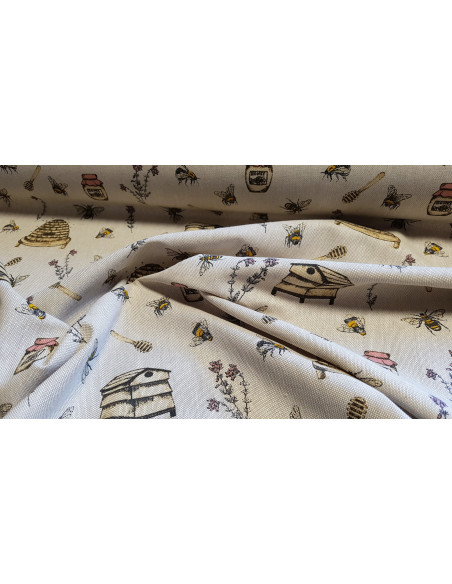 Demi-natté, aspect lin, les abeilles