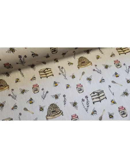 Demi-natté, aspect lin, les abeilles