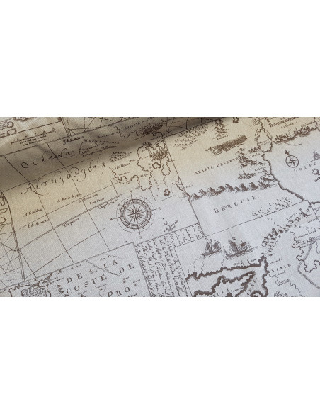 Demi-natté, aspect lin, carte de la mer méditerranée