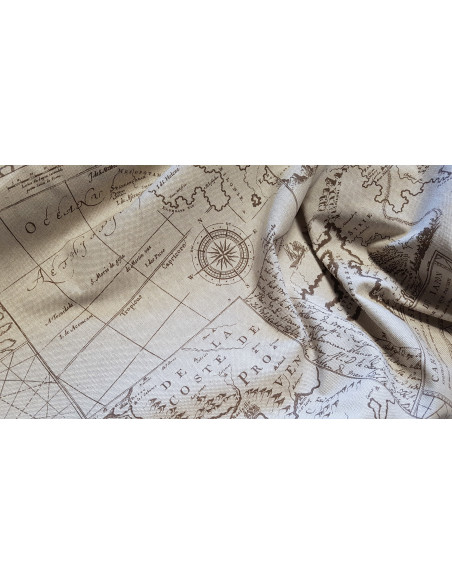 Demi-natté, aspect lin, carte de la mer méditerranée