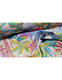 Demi-natté, aspect lin, feuilles multicolores 2