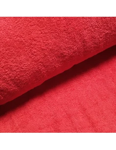 Tissu, Éponge, Rouge, Laize 140 cm, 100% Coton