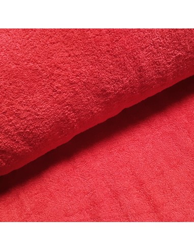 Tissu, Éponge, Rouge, Laize 140 cm, 100% Coton