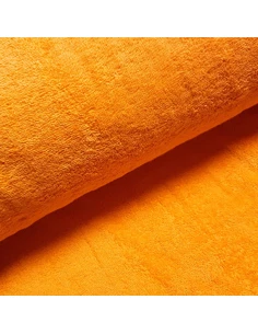 Tissu, Éponge Uni, Orange Vif, Laize 140 cm, 100% Coton