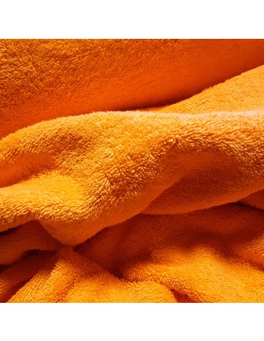 Tissu, Éponge Uni, Orange Vif, Laize 140 cm, 100% Coton