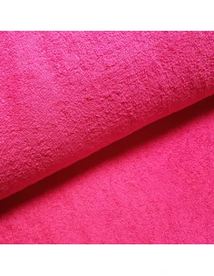 Tissu, Éponge de Coton Uni, Fuchsia, Laize 140 cm, 100% Coton