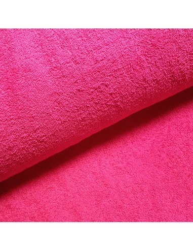 Tissu, Éponge de Coton Uni, Fuchsia, Laize 140 cm, 100% Coton