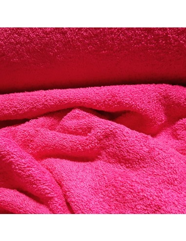 Tissu, Éponge de Coton Uni, Fuchsia, Laize 140 cm, 100% Coton