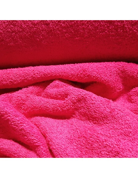 Tissu, Éponge de Coton Uni, Fuchsia, Laize 140 cm, 100% Coton