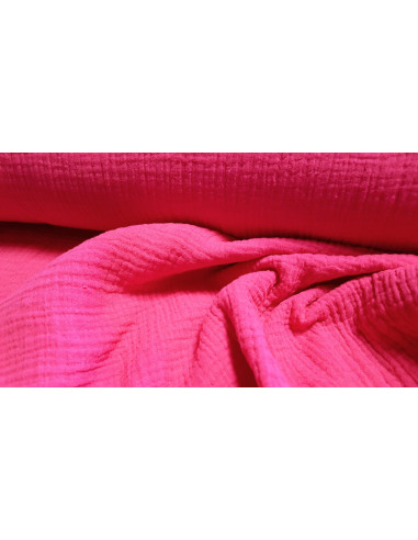 Double gaze unie, rose fuchsia