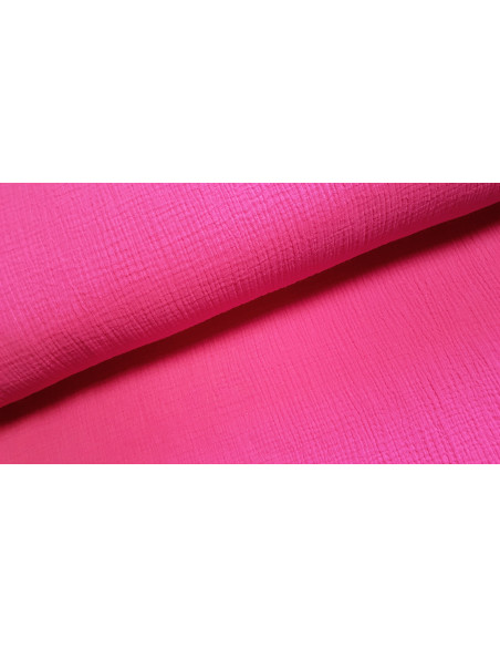 Double gaze unie, rose fuchsia