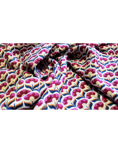 Viscose imprimée, fleurs graphiques
